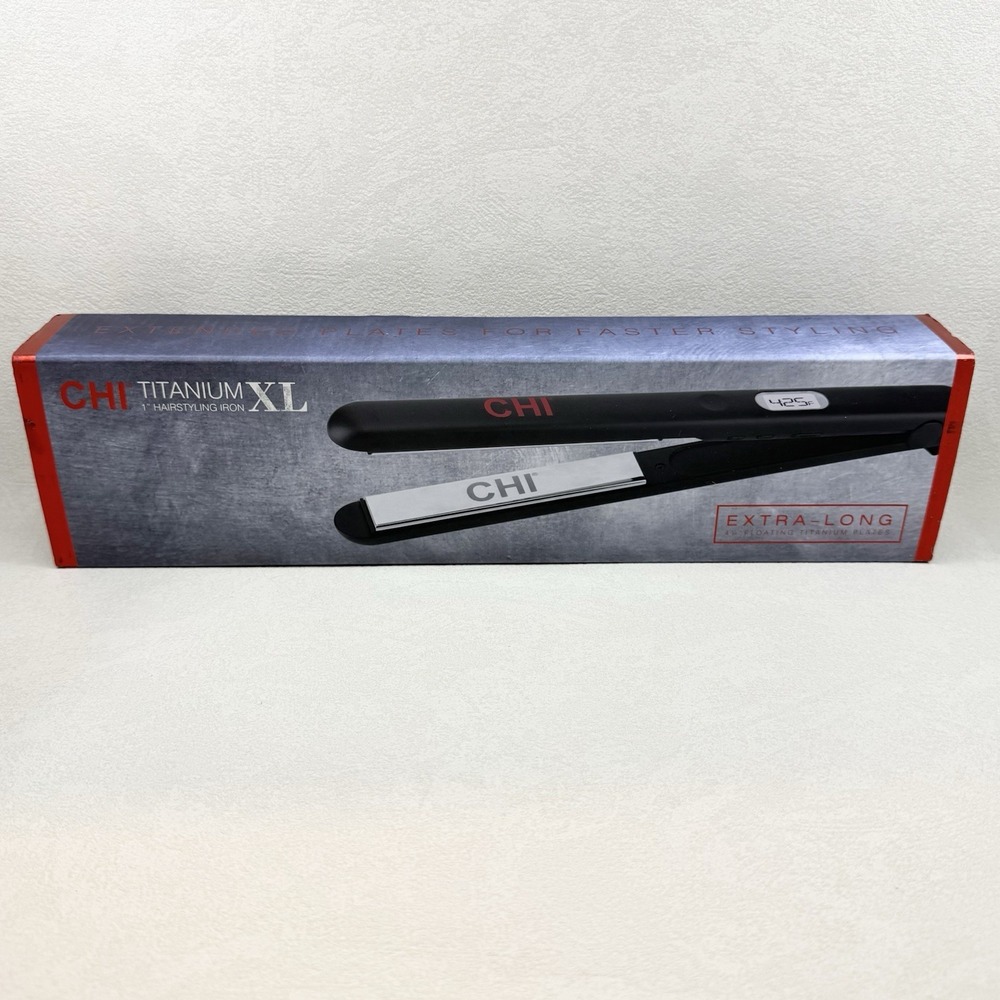 CHI Titanium XL 1″ Hairstyling Iron EXTRA LONG 4 3/4" floating plates.